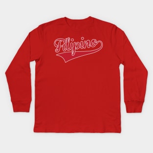 Filipino Script Kids Long Sleeve T-Shirt